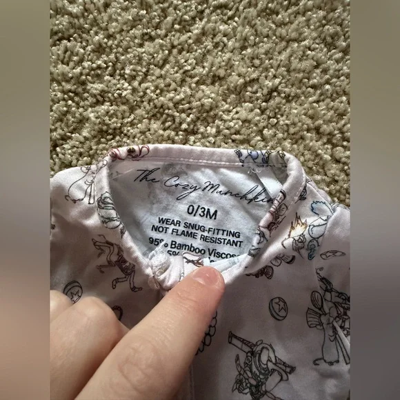 The Cozy Munchkin Pixar Zip Footie bamboo – 0–3 Months - Picture 2 of 4